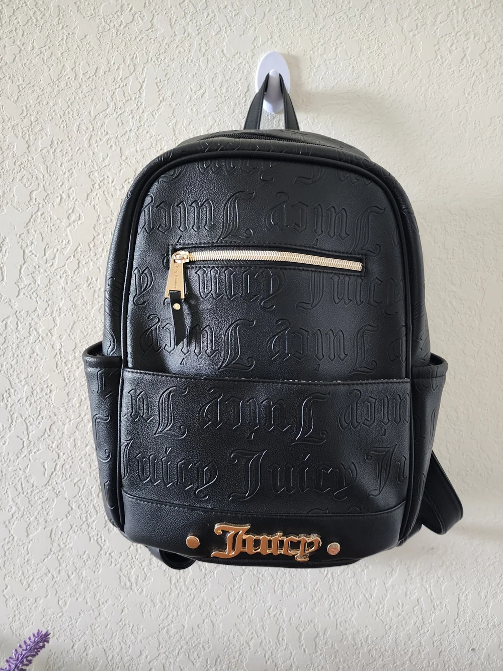 Juicy Couture Black Embossed  Backpack